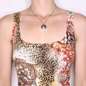 Y2K Designer Beaded Graphic Tank Top (M)