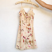 90s Beige Floral Slip - Small