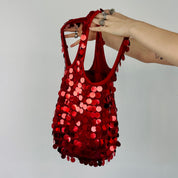 Cherry Red Sequin Handbag