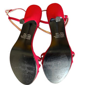 Red Satin Heels With Rhinestones (8.5)