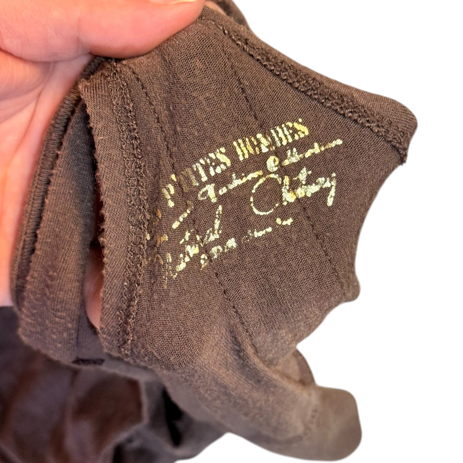 Les p’tites bombes brown and gold top (S/M)
