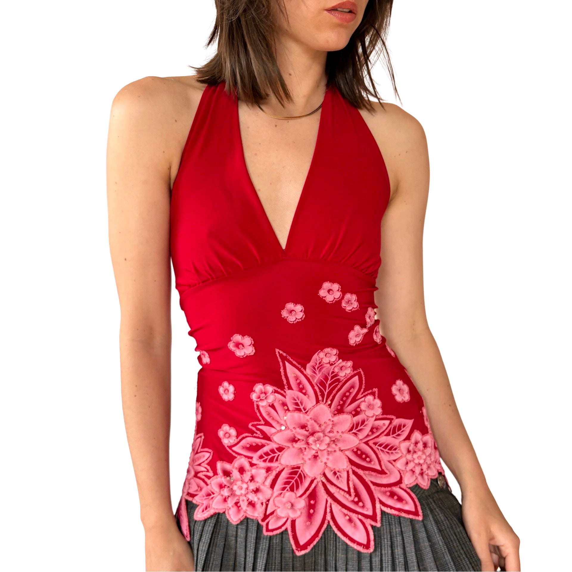 Y2K Cherry Blossom Halter (XS/S)