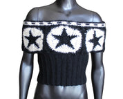Lace-Up Star Crochet Top (S/M)