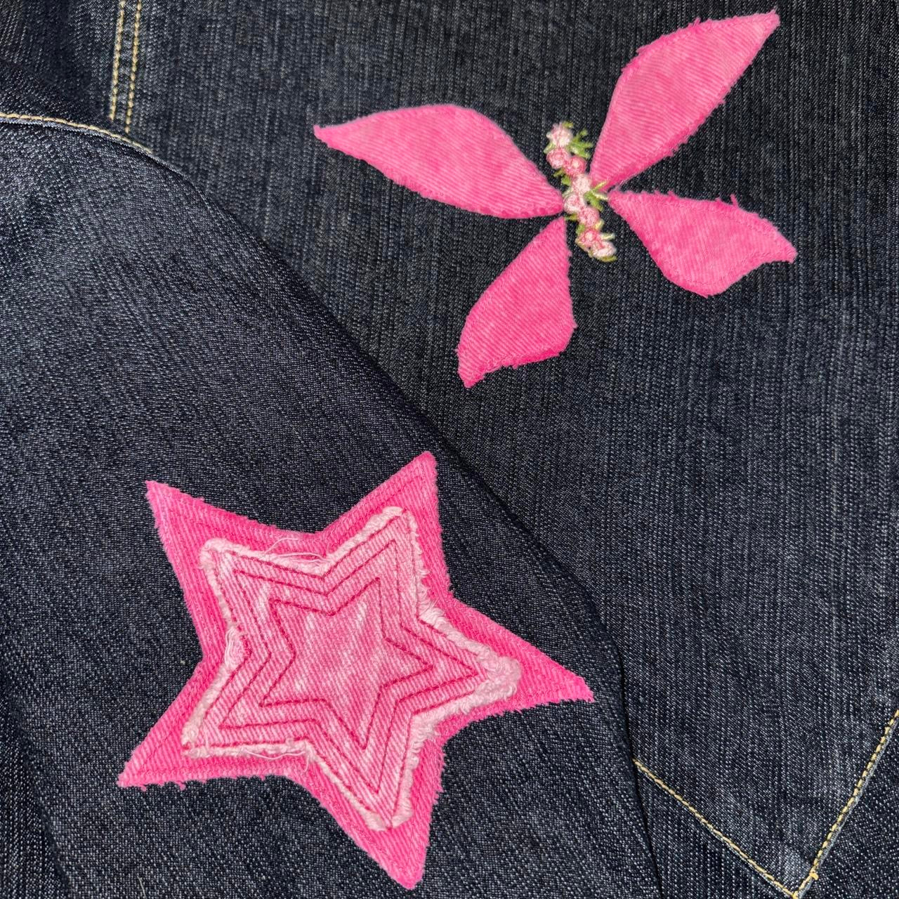 Custom Patches Denim Maxi Skirt (L)