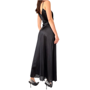 80s Noir Maxi Slip Dress (S)