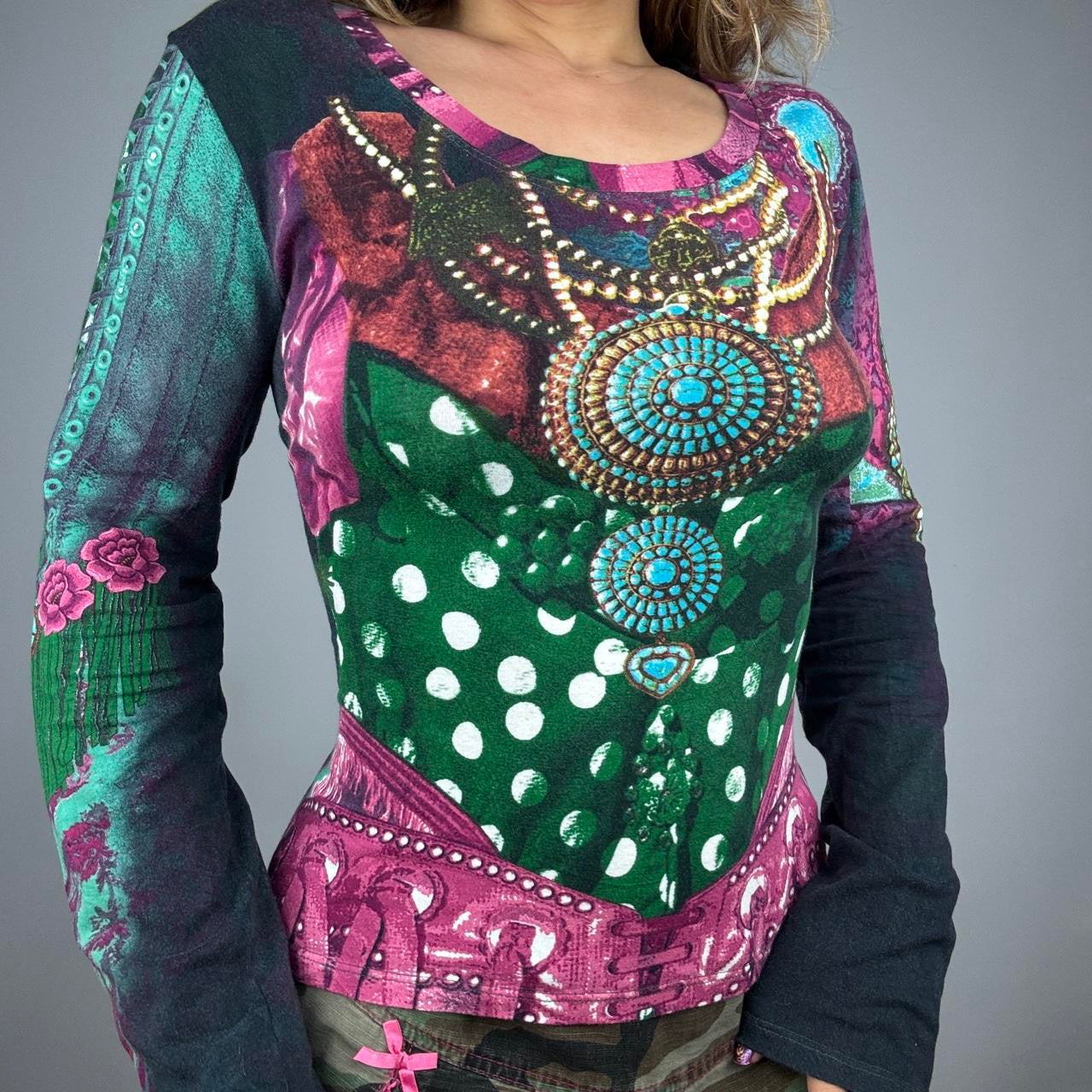 Italian Vintage Maximalist Graphic Long Sleeve (L/XL)