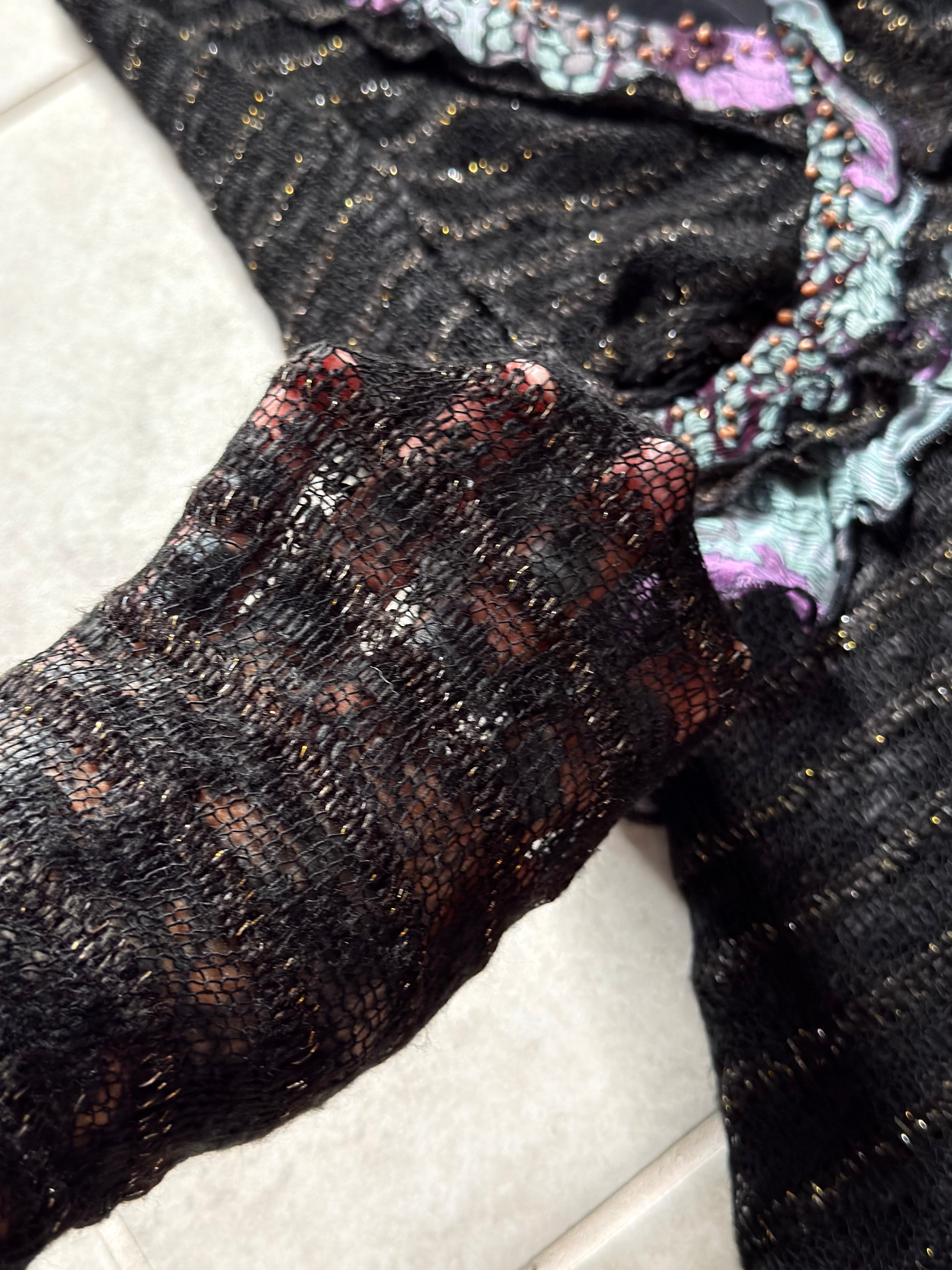 vintage Timing brand Y2K romantic goth knit top (S)