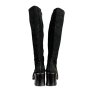 90s Black Suede Knee High Boots (8)