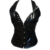 Y2K PVC wet look goth corset top (XS/S)