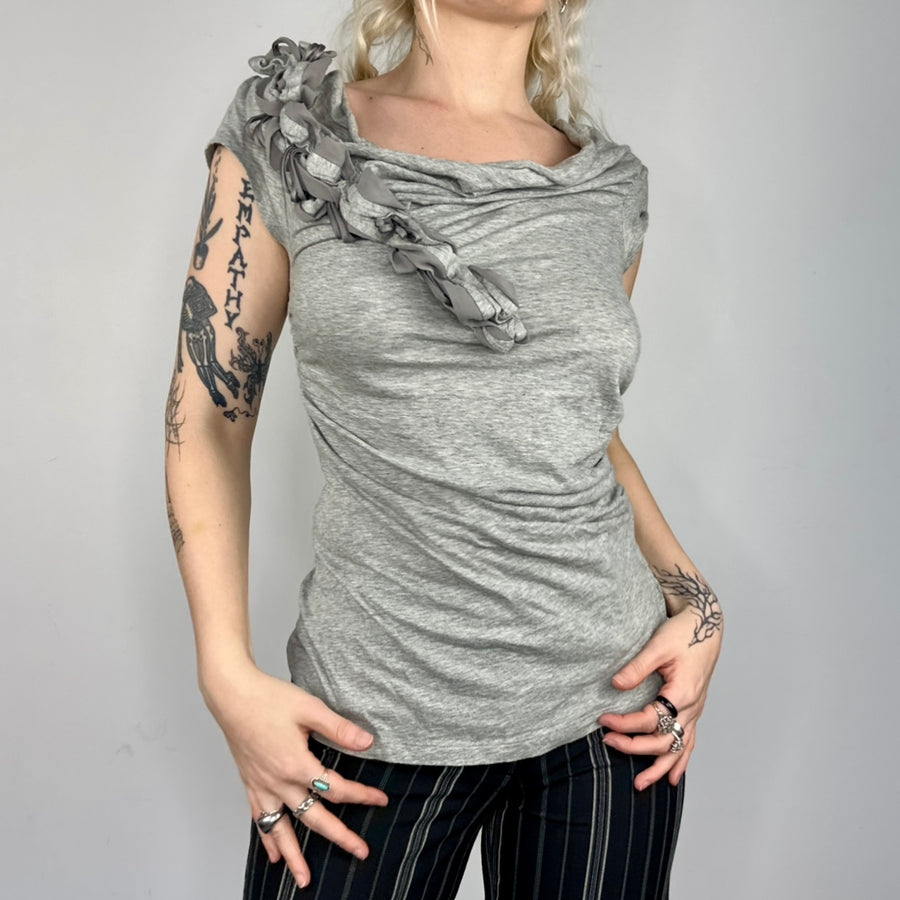 Corpcore Style Grey Blouse (S)