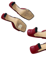 Vintage Red Leather Kitten Heels (7)
