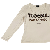 D&G Dolce & Gabbana Too Cool Embellished Long Sleeve Top (S/M)