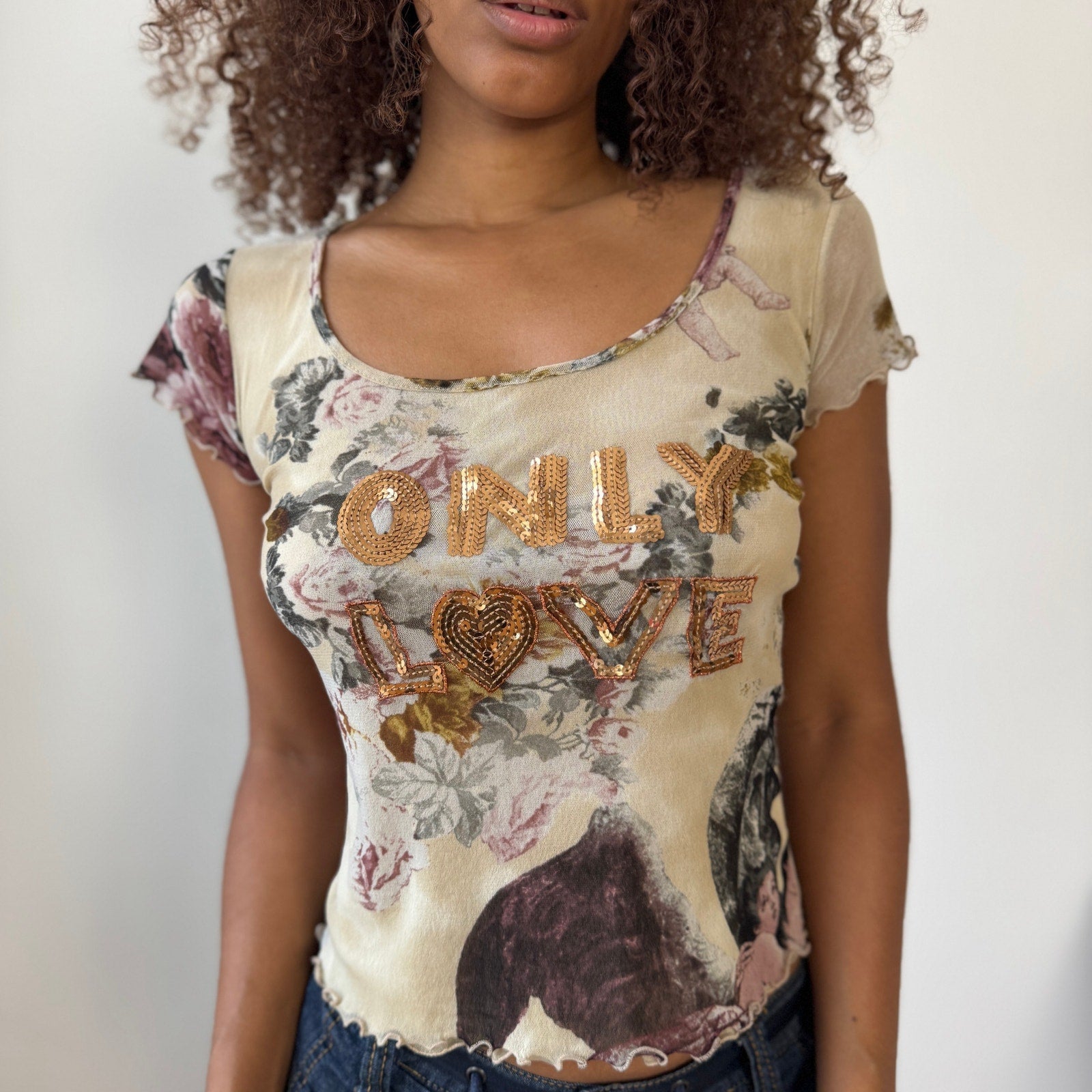 Sonia Fortuna Floral Mesh Top (S)