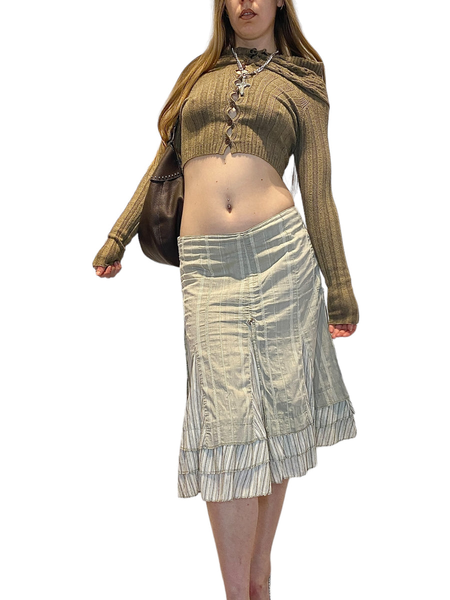 Vintage Parisian Floaty Midi Skirt (S/M)