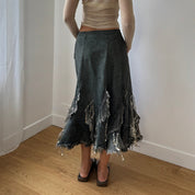 Vintage Euro Denim & Sequin Skirt (XS/S)