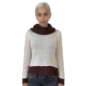 Vintage Italian Layered Knit Cowl Sweater (S)