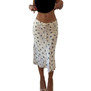 Vintage Italian Floral Mesh Midi Skirt (S)