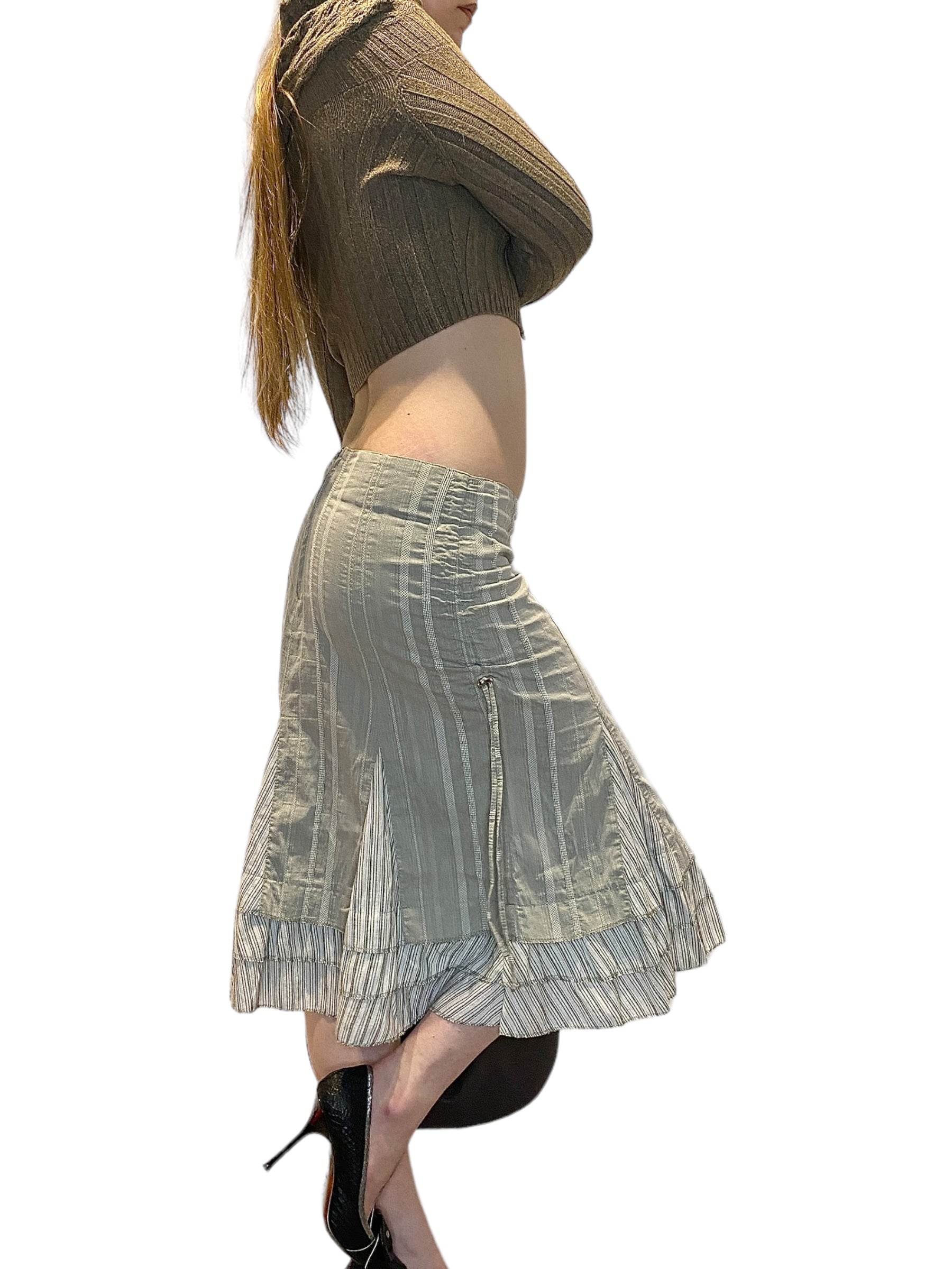 Vintage Parisian Floaty Midi Skirt (S/M)