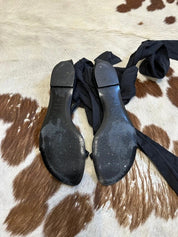 Vintage Alexander McQueen Skull Lace up Open Toe Sandals