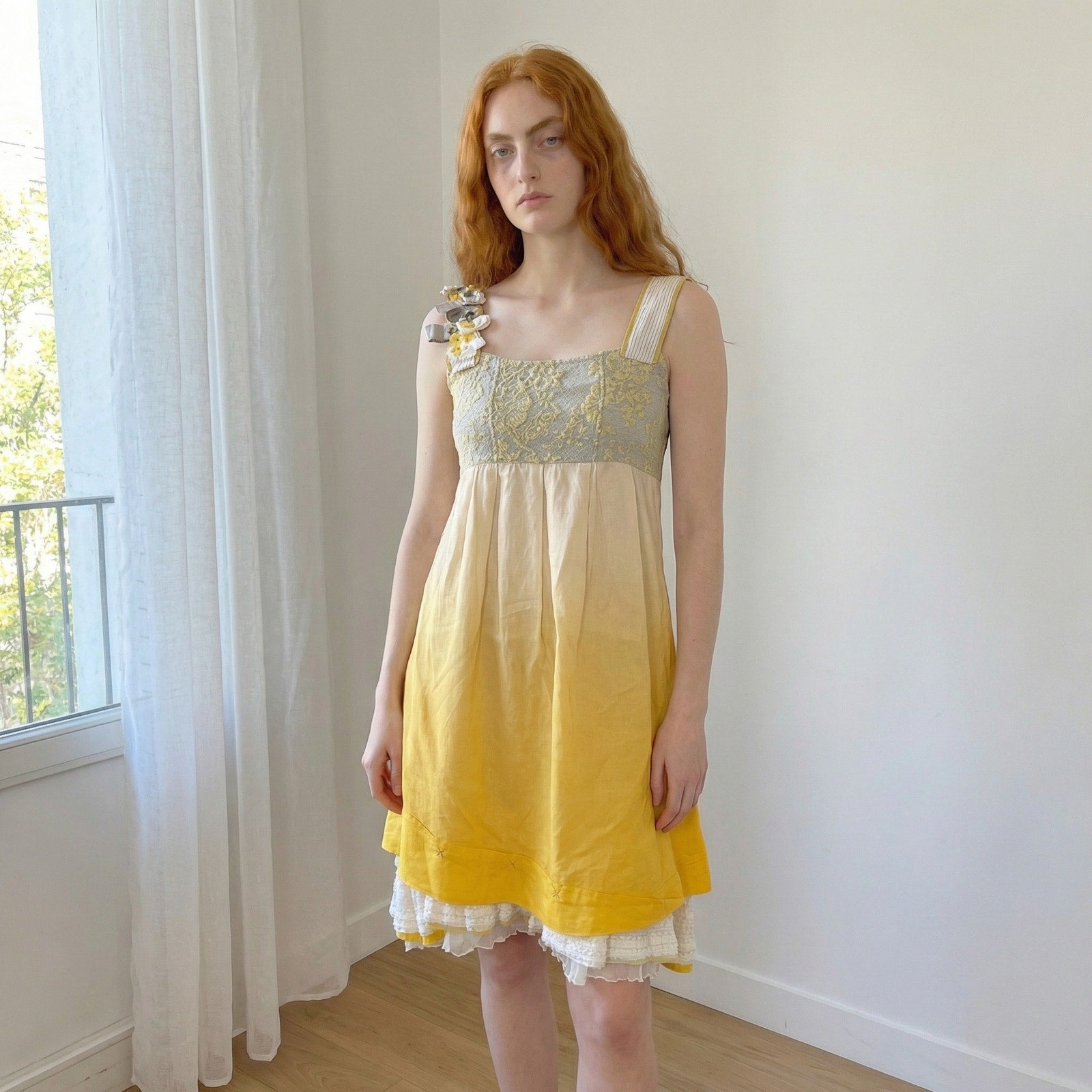 Vintage Yellow Ombre Mini Dress (S)