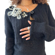 Italian Vintage Crochet-knit Tank & Cardigan (M/L)