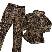 90s Leopard Velvet Two-Piece Set (S)