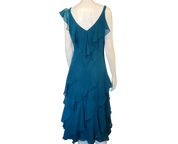 Y2K Teal Ruffle Midi Dress (L/XL)