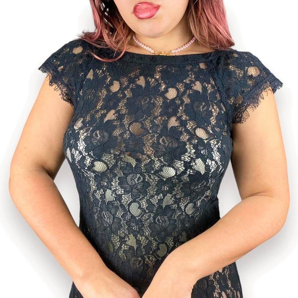 Noir Lace Babydoll Dress (M)