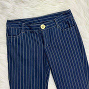 Y2K Pinstripe Denim Capris (XS)