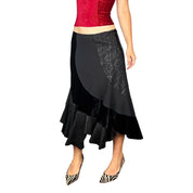 Lace & Velvet Patchwork Skirt (M)