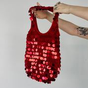 Cherry Red Sequin Handbag