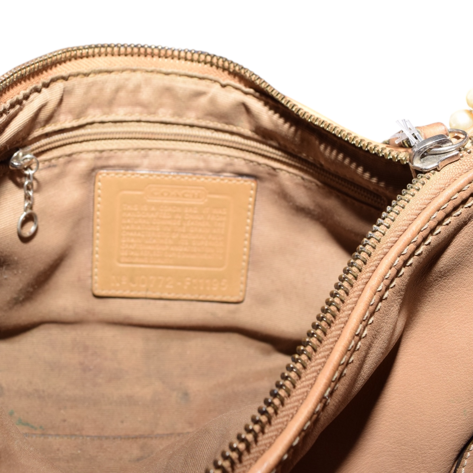 Vintage Tan Leather Coach Baguette Shoulder Bag