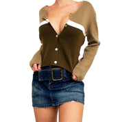 Vintage Sporty Olive Cardigan (M)