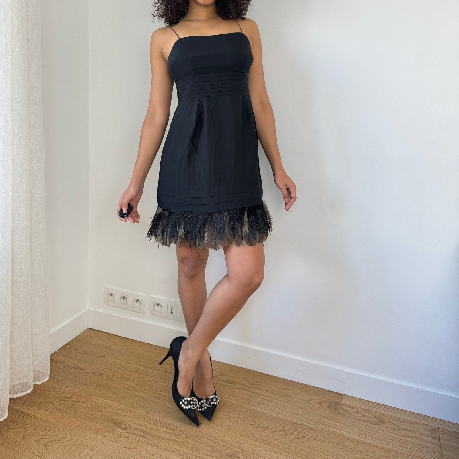 Juicy Couture Silk Feather Trim Dress (XS/S)