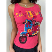 Vintage Pink Graphic Baby Tank (S/M)