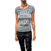 Vintage 2010s Diesel Grey Slogan Grunge Tee (M)