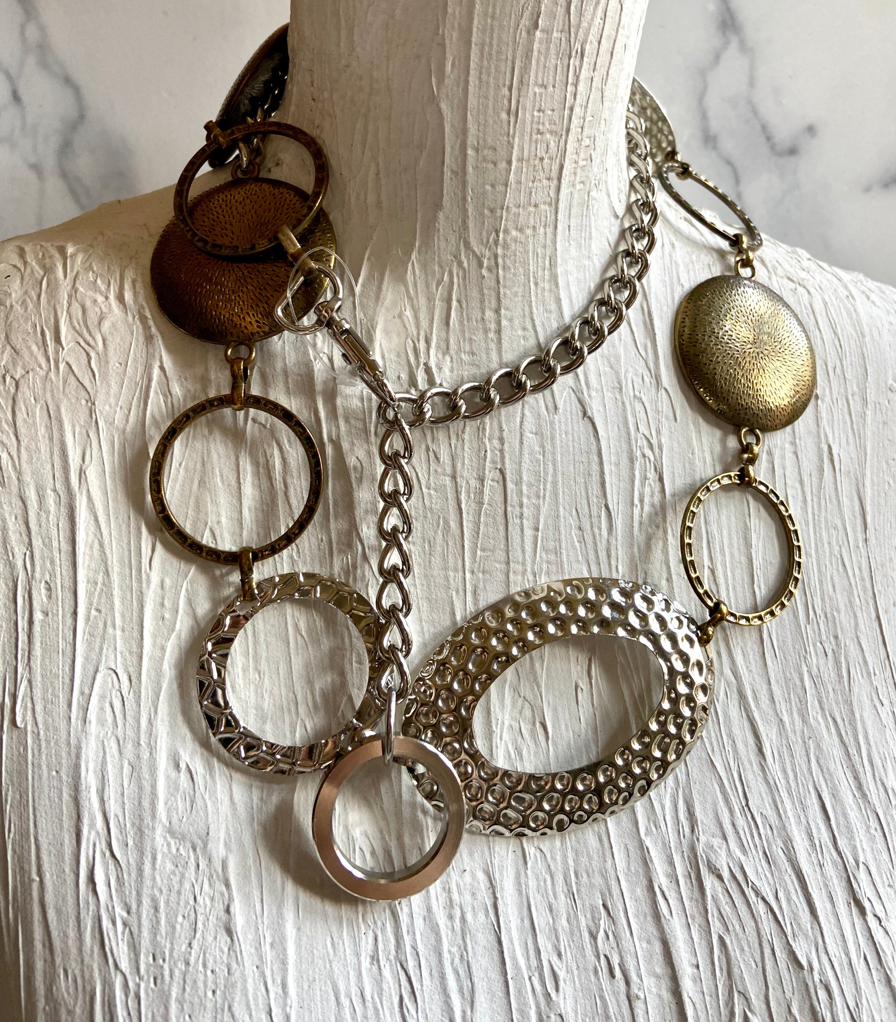 Bronze silver waist belt