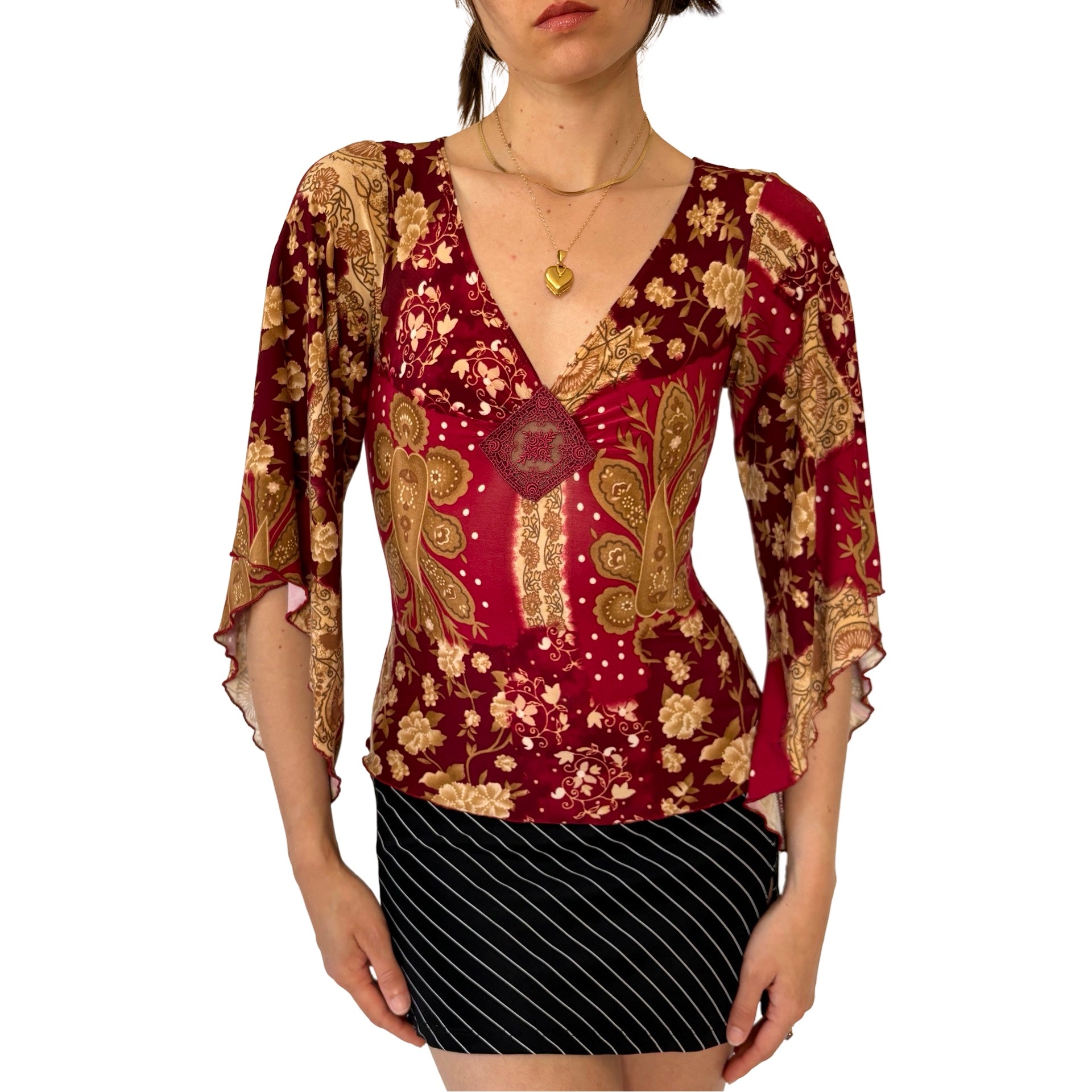 Y2K Angel Sleeve Top (XS/S)