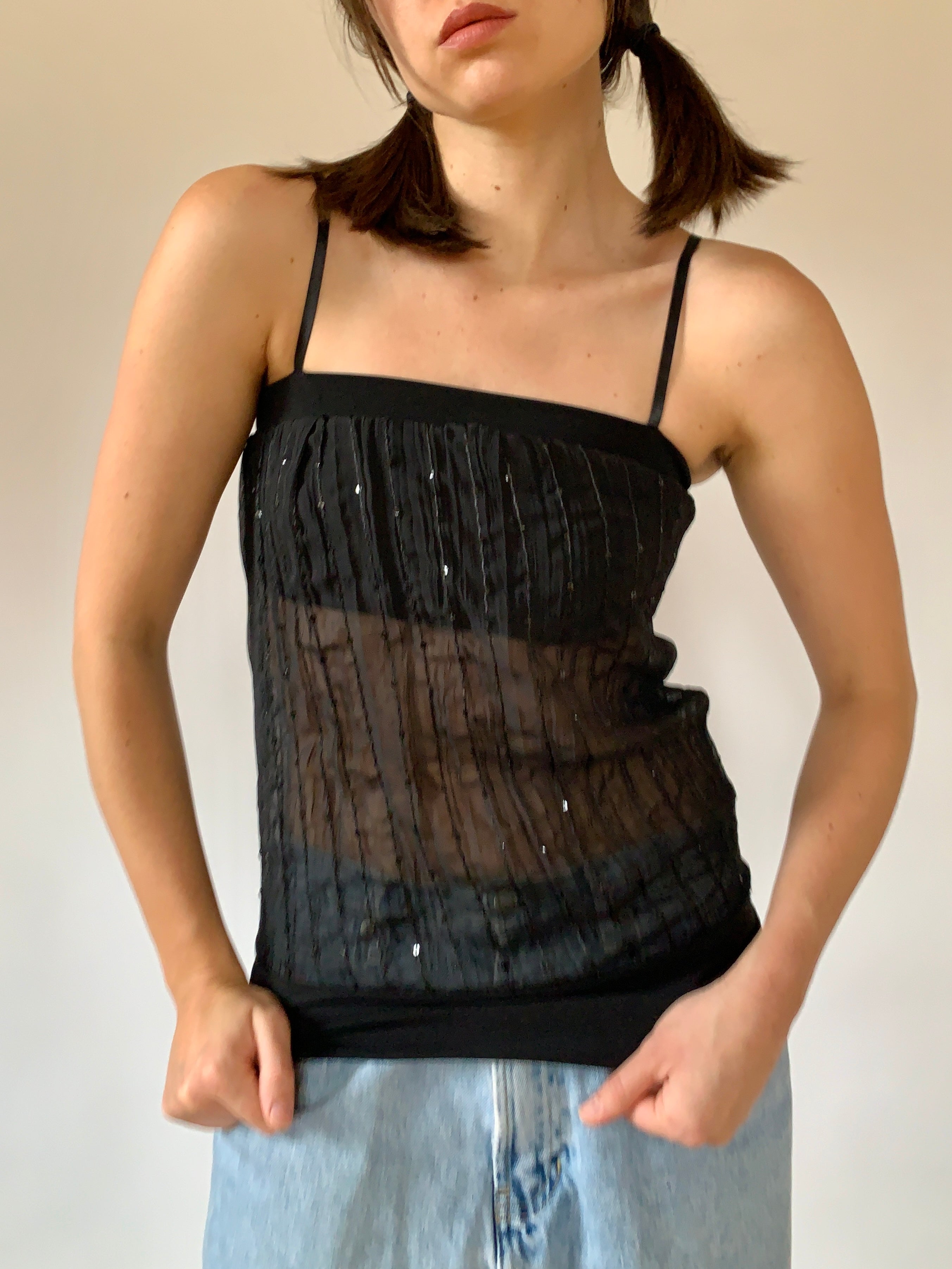 Y2K Noir Cami - XS/S