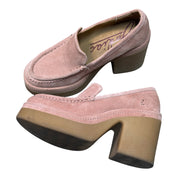 Baby pink Suede platforms (6.5)