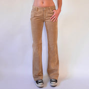 Y2K Suede Leather Pants (XS)