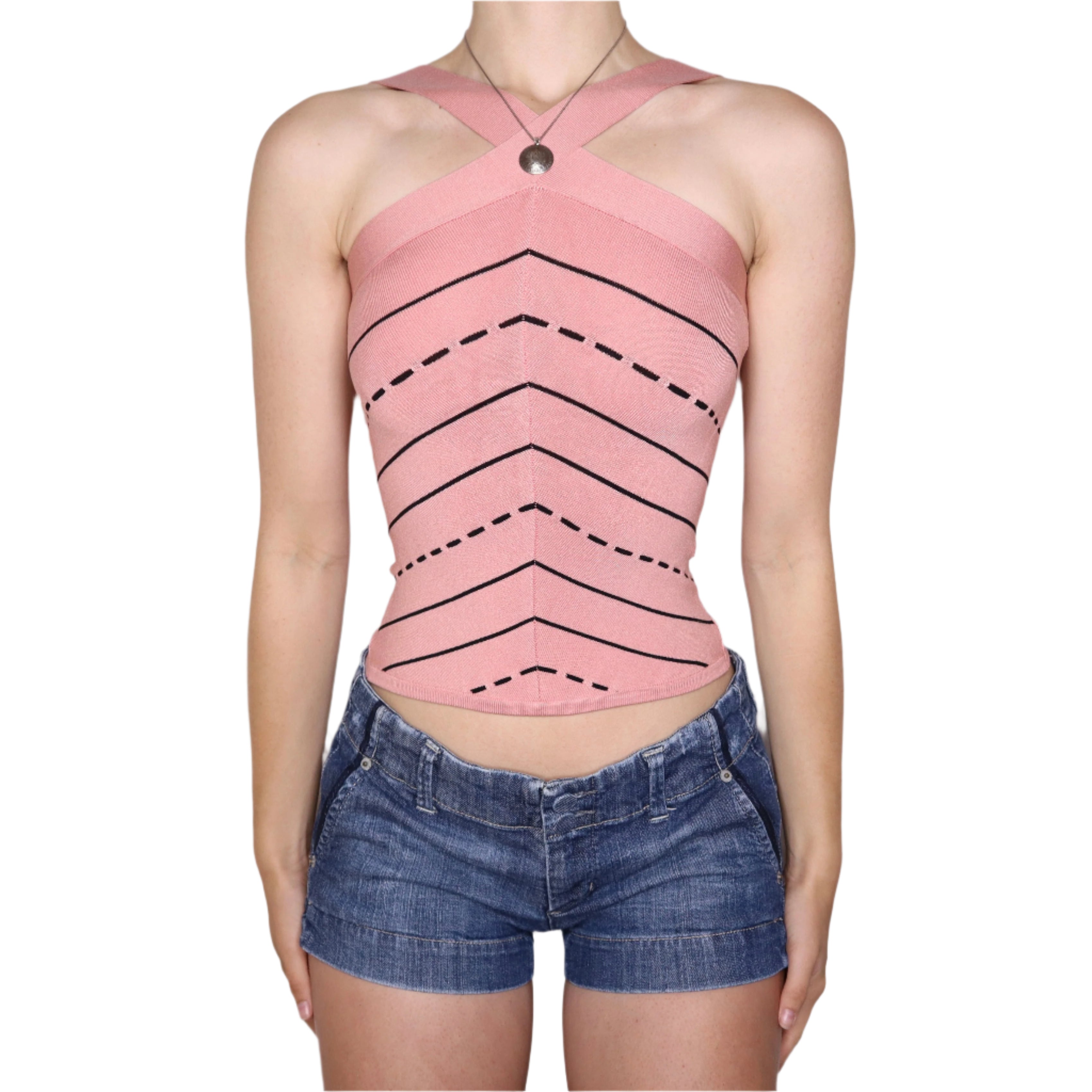 Y2K BEBE Pink Silk Tank Top (XS)