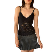 Y2K Noir Crochet Tank (M)