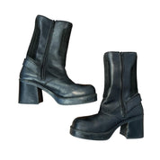 90s Leather Chunky Platform Boots (7.5)