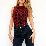 90s Sheer Knit Sleeveless Top - Small