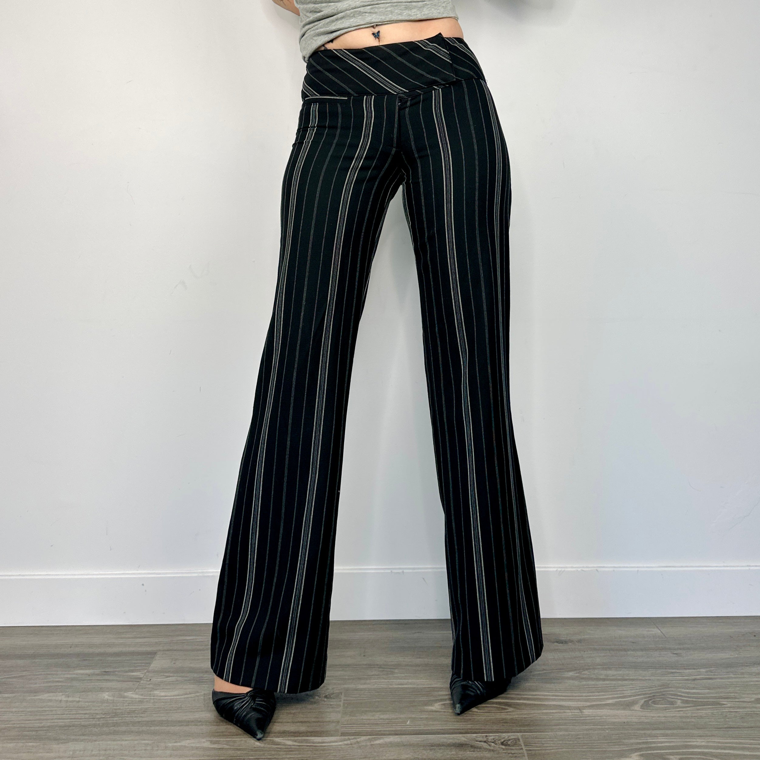 Bebe Pinstripe Flares (XS)