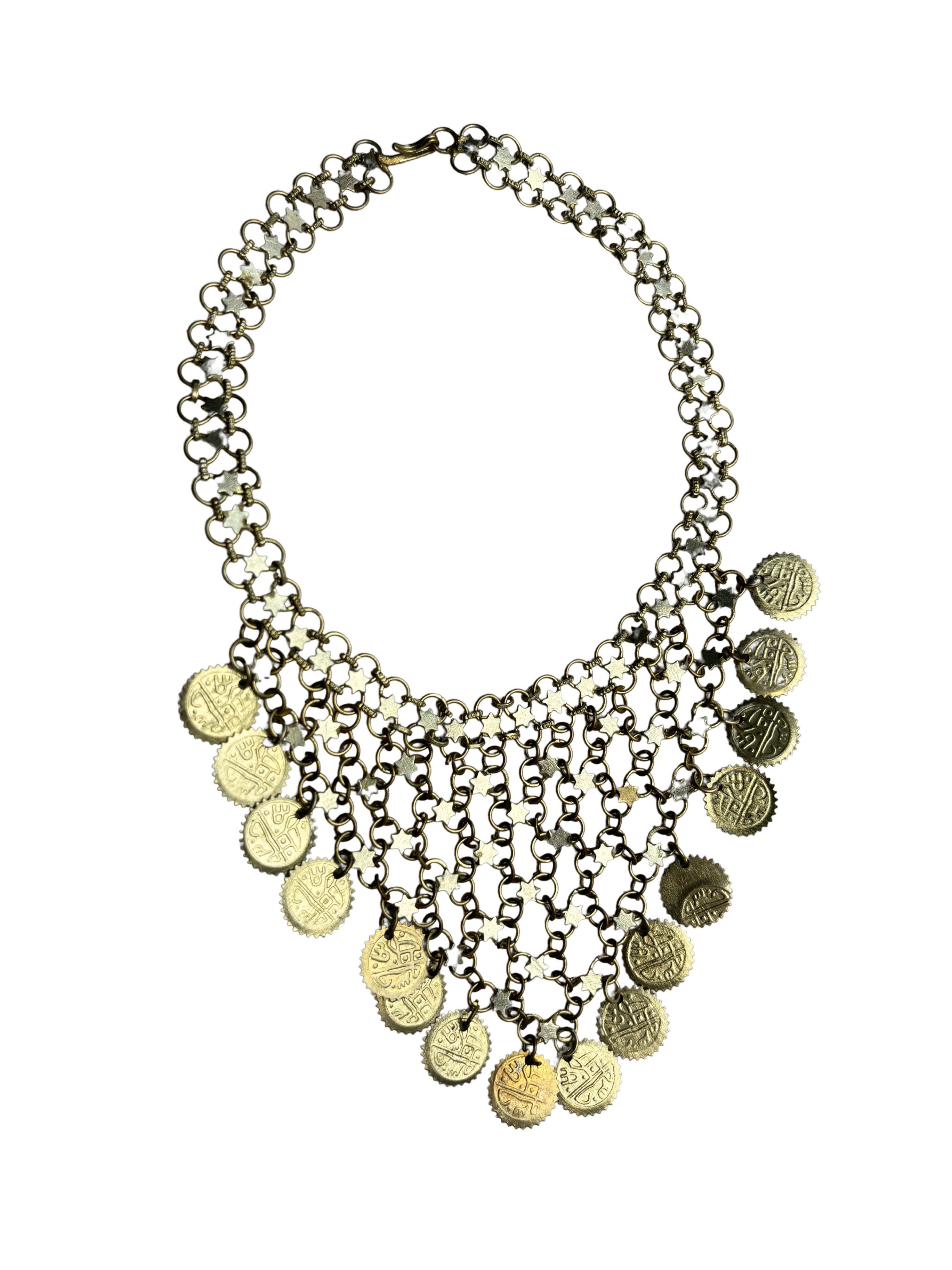 70s Gold Star Coachella Chainmail Necklace