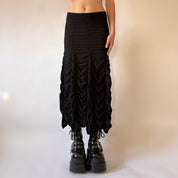 Y2K Noir Ruched Skirt (XS/S)