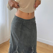 Vintage Euro Denim & Sequin Skirt (XS/S)