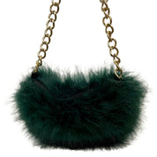 Dark green fuzzy bag